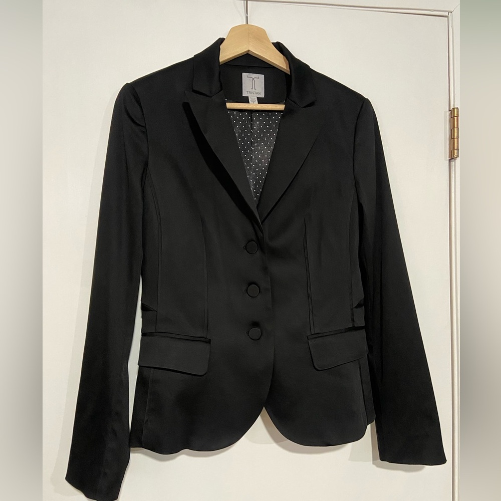 Black Satin Tristan Blazer